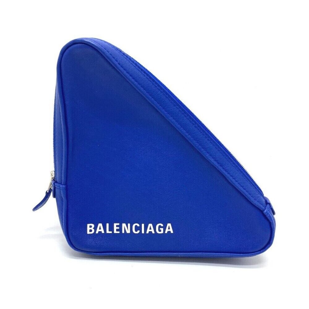 BALENCIAGA 476976 Triangle Clutch bag pouch accessory case blue/SilverHardware - Picture 2 of 14